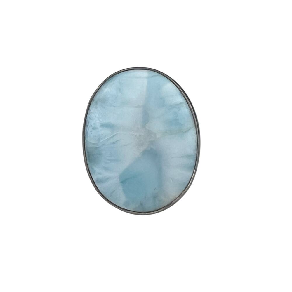 Vintage Sterling Silver Ring Large Labradorite Adjustable Sizes 8, 9